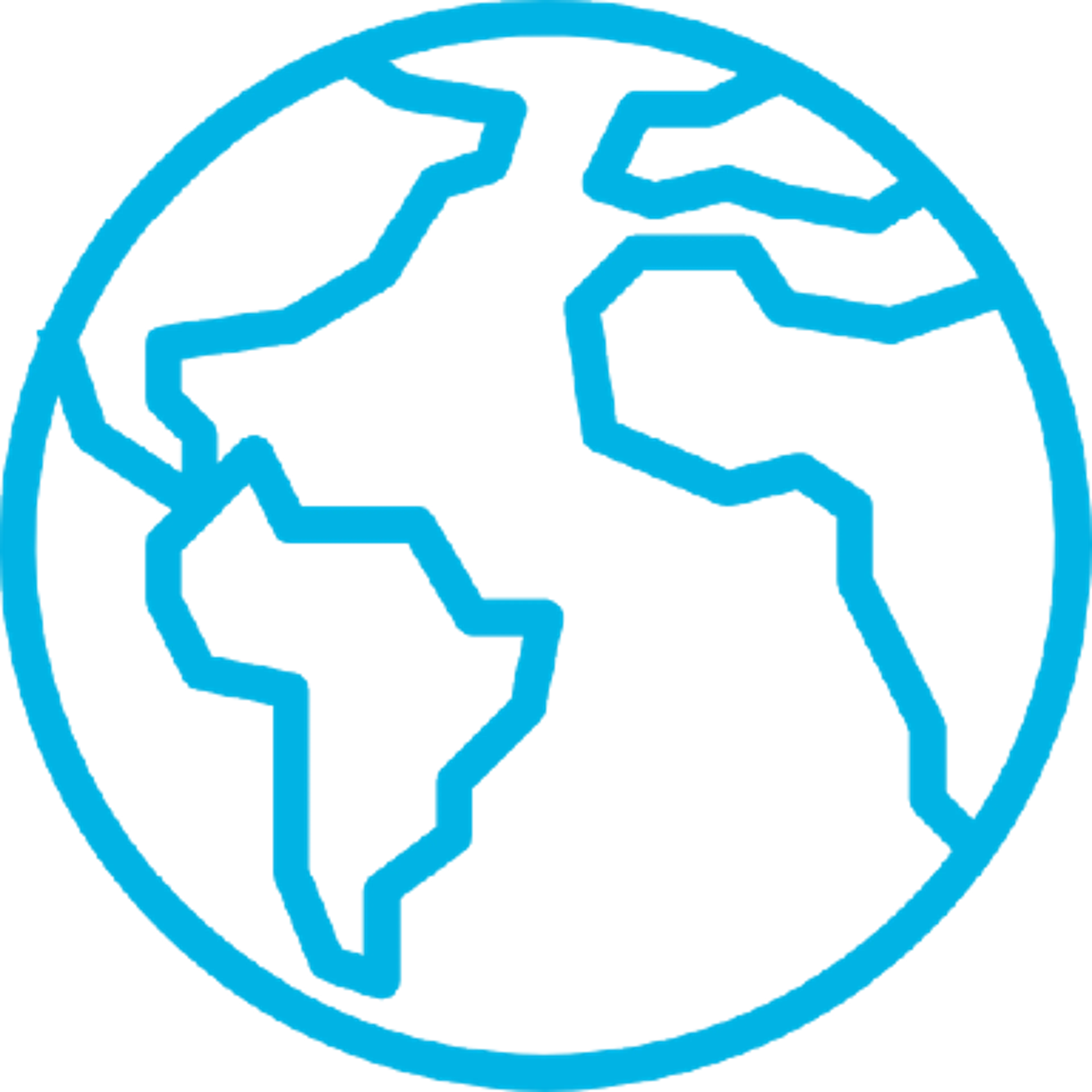 Icon of the globe in HEX00b3e3