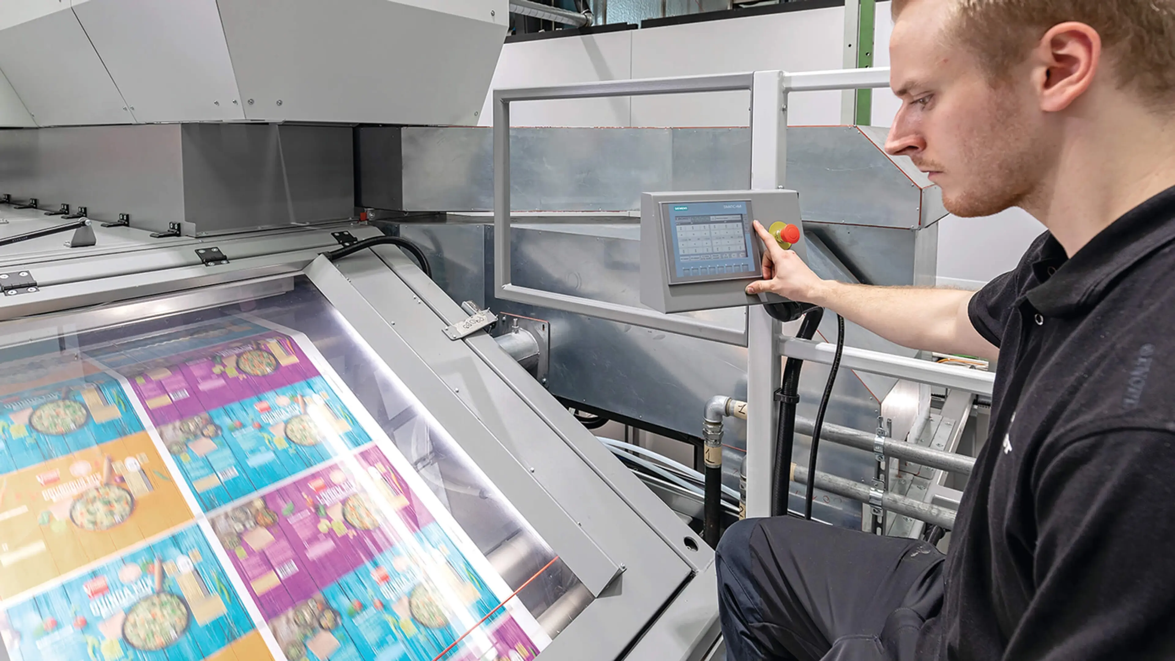 Photo of a Bobst Vision-CI flexo press