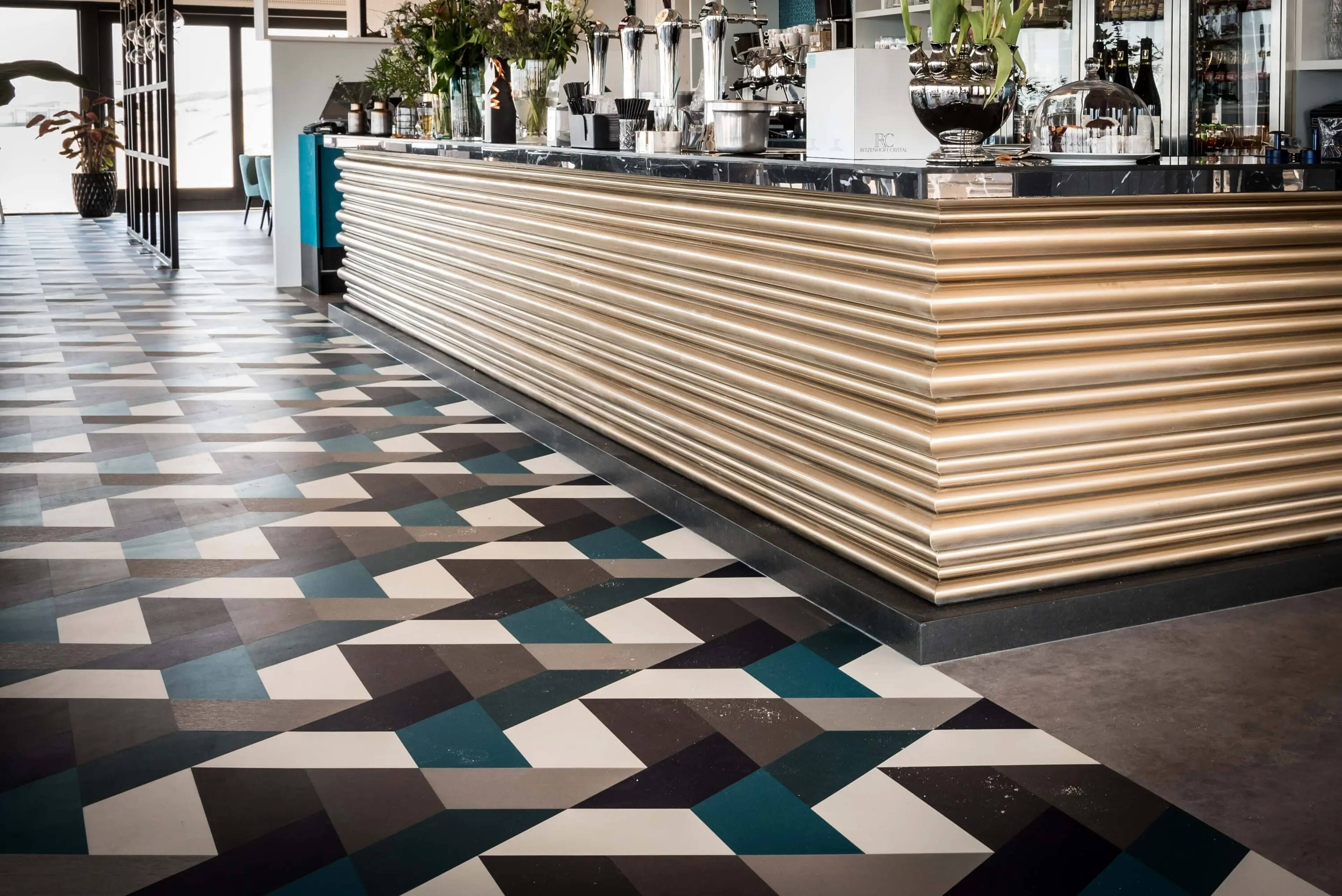 A photo of mixed vinyl flooring