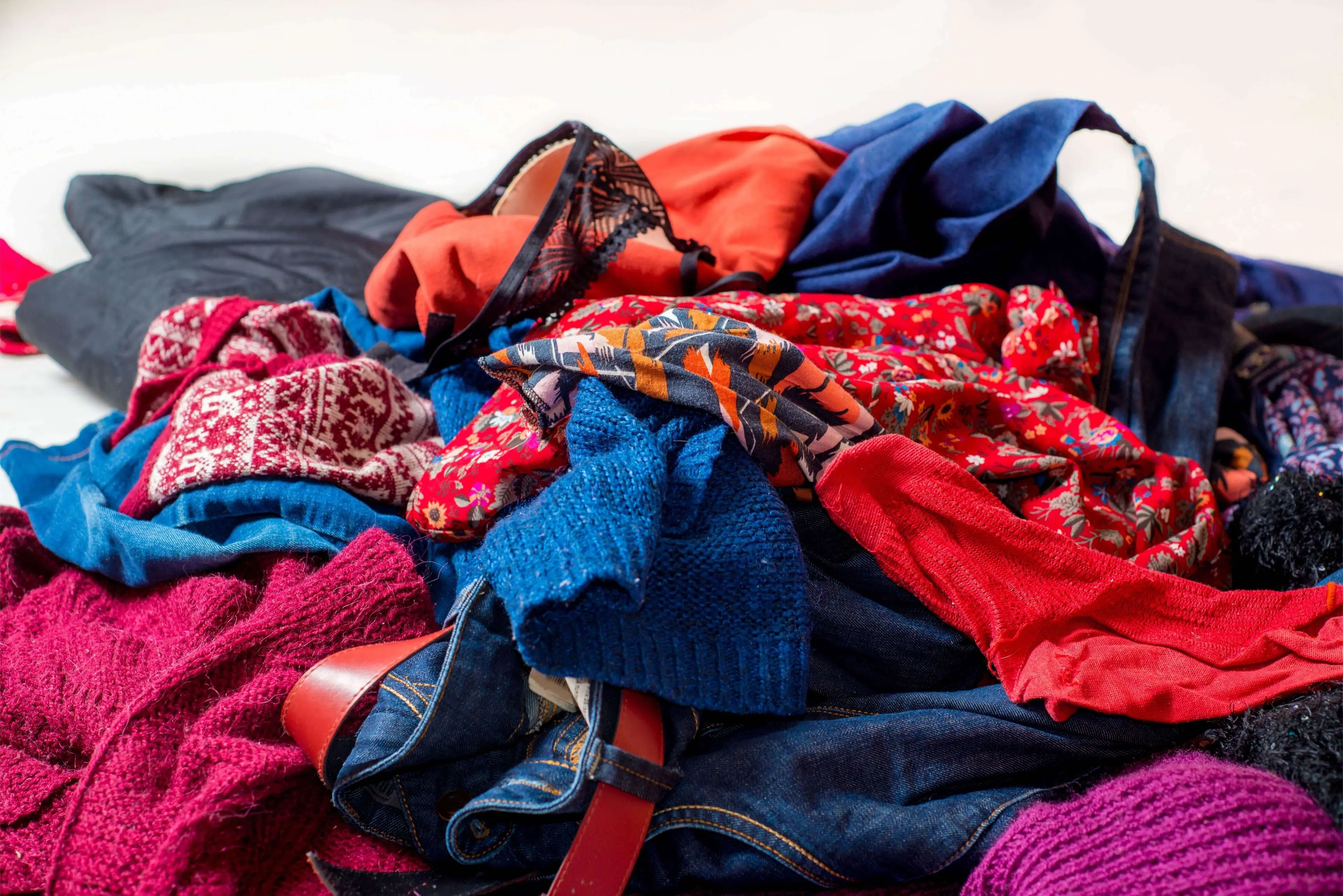 A pile of colourful clothing