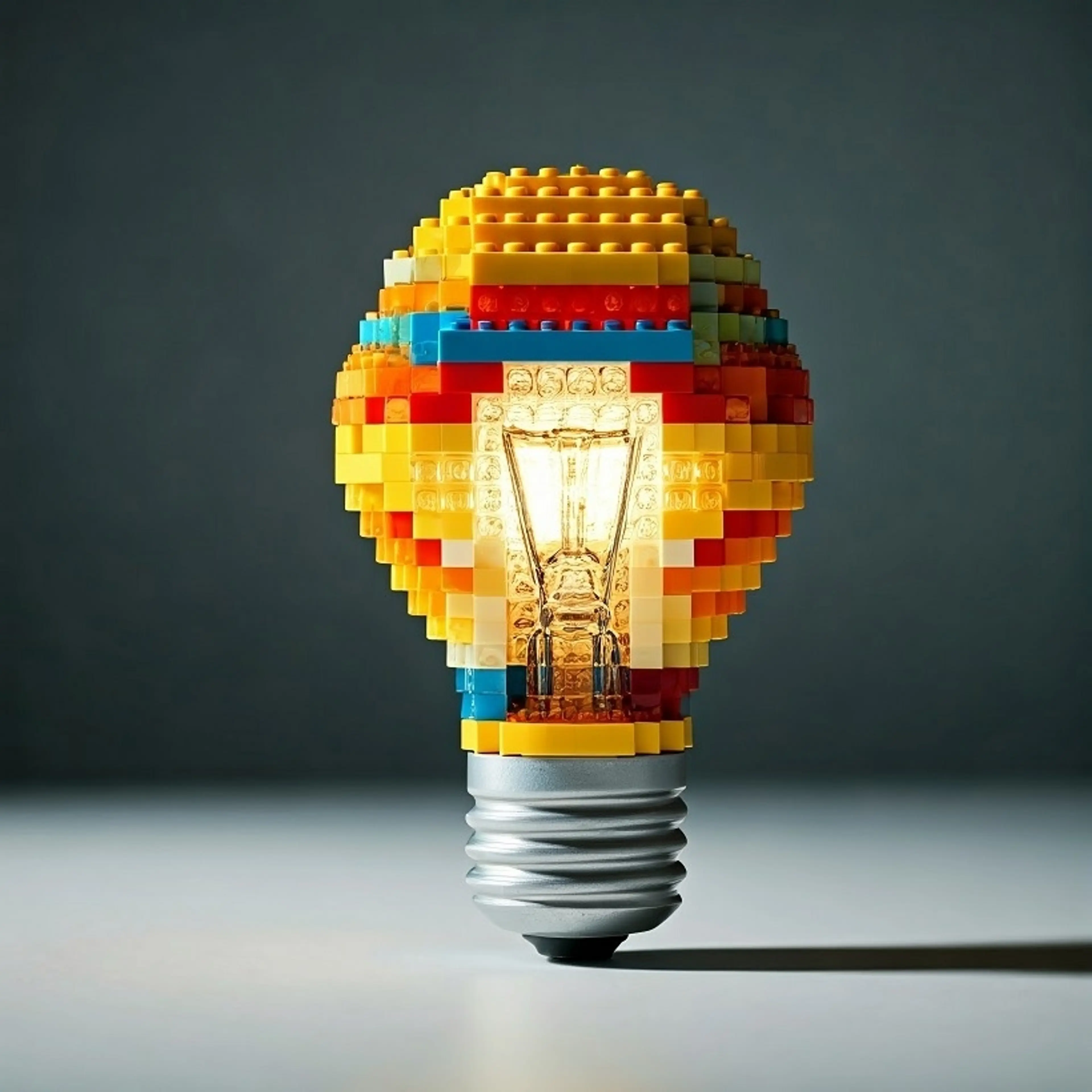 AI generated image of a lego lighbulb