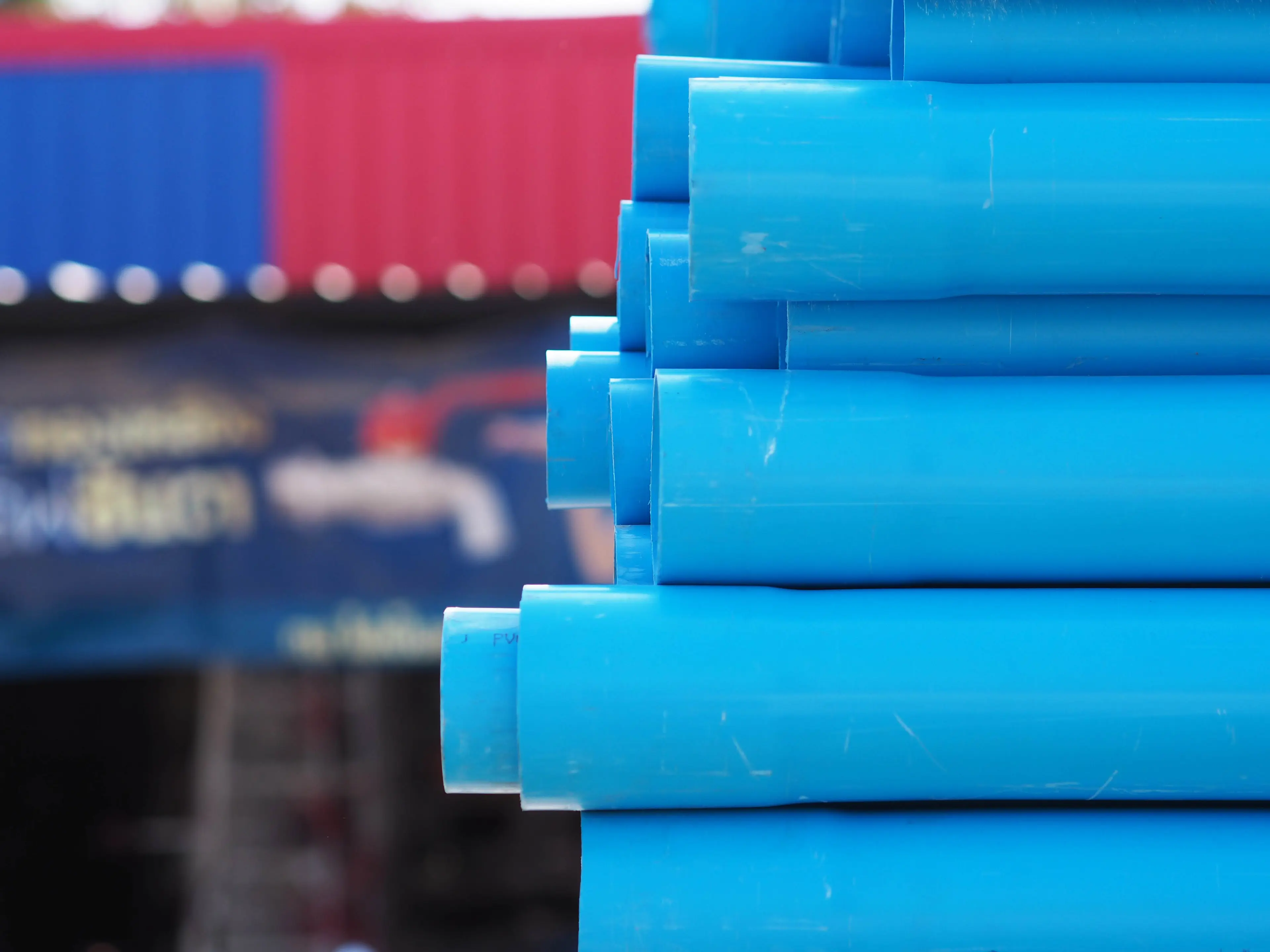 blue pvc pipe